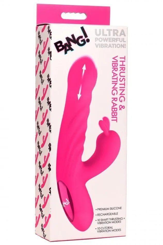 Female Sex Toys Sex On the Go Thrusting and Vibrating Silicone Rabbit Vibrator