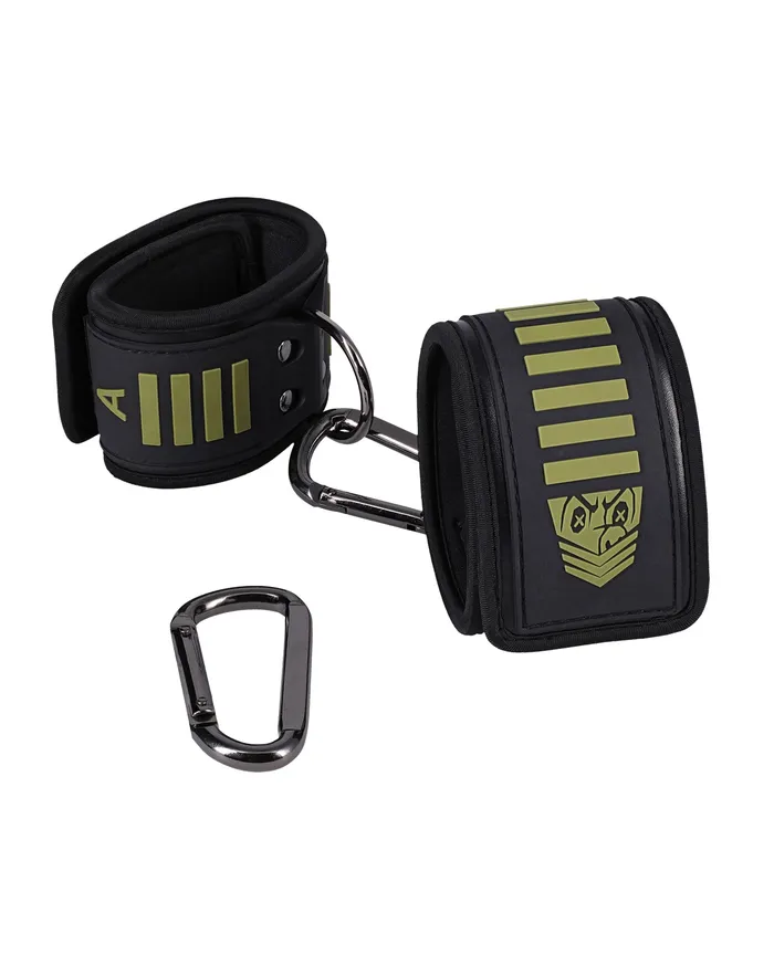 Anal Fort Troff Tactical Ankle Cuffs BlackGreen Doc Johnson