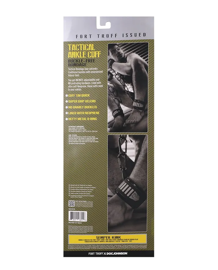 Anal Fort Troff Tactical Ankle Cuffs BlackGreen Doc Johnson