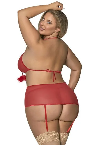 Magic Silk Anal Marabou Bra Garter Skirt G Set Magic Silk Anal Marabou Bra Garter Skirt G Set