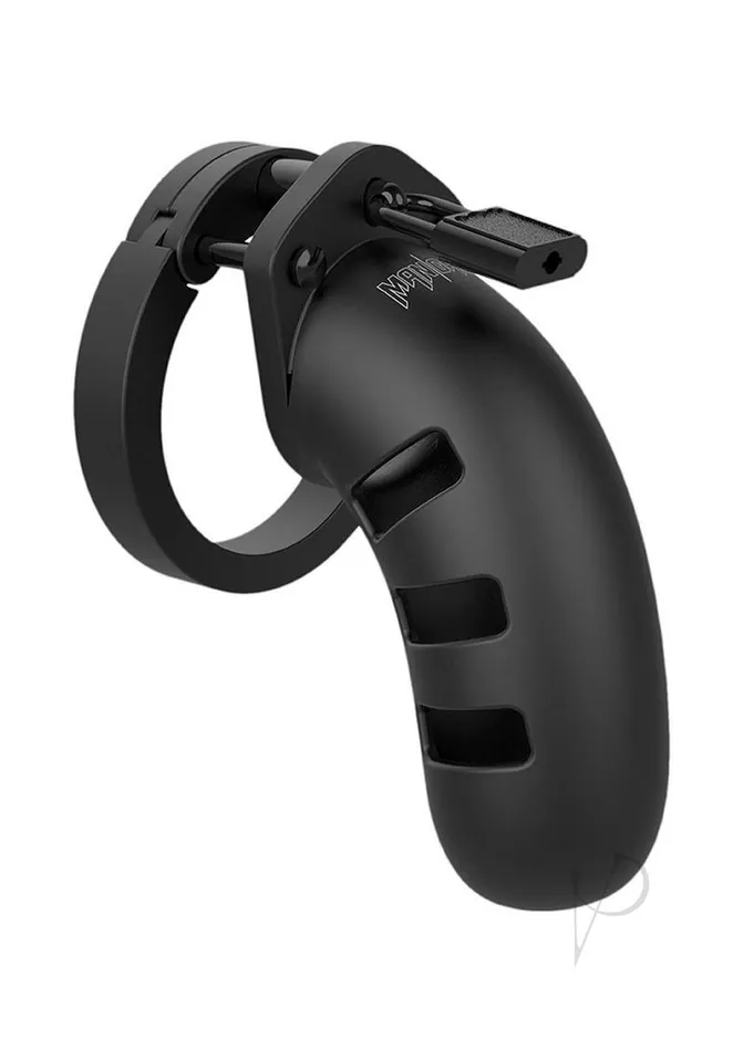 Male Sex Toys Shots ManCage Model 21 Chastity Cage with Plug 45in Black
