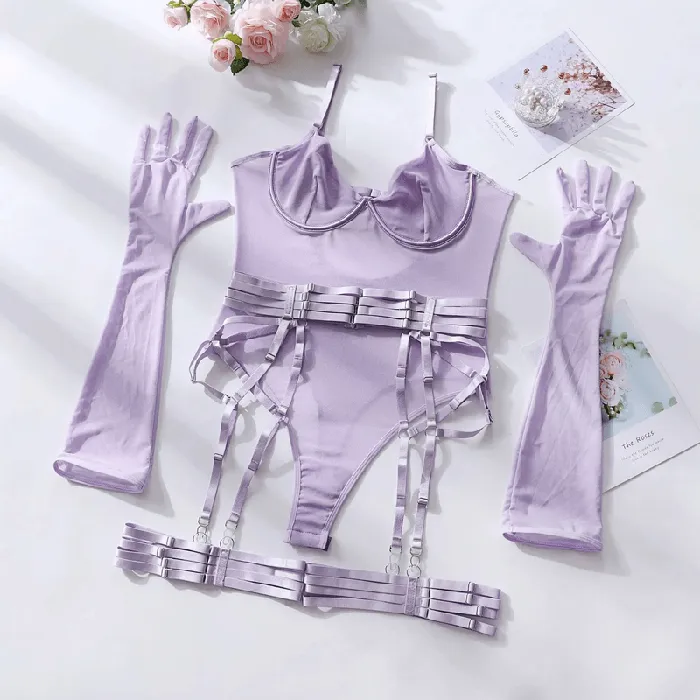 Female Sex Toys EVEs SECRETS Erotic Seductive Bodysuits Sexy Mesh Clothing with Long Gloves Female Skinny Outfits