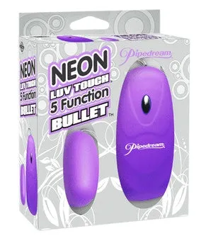 Calvista Vibrators Neon Luv Touch 5 Function Bullet Purple