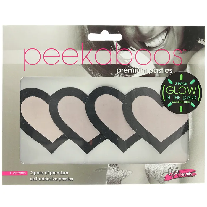 Glow in the Dark Hearts Nipple Pasties XGen Female Sex Toys Glow in the Dark Hearts Nipple Pasties XGen Female Sex Toys