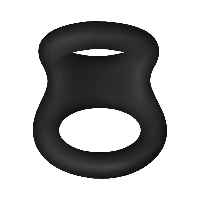 FORTO FORTO F22 Double Liquid Silicone D Ring Medium Black Female Sex Toys
