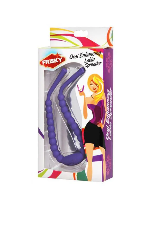 Vibrators XR Brands XR Brands Frisky Oral Enhancing Hands Free Labia Spreader Purple
