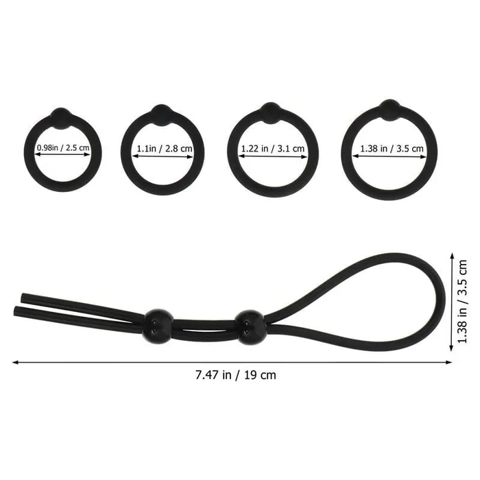 Male Sex Toys Lovegasm Black Silicone Cock and Ball Tie