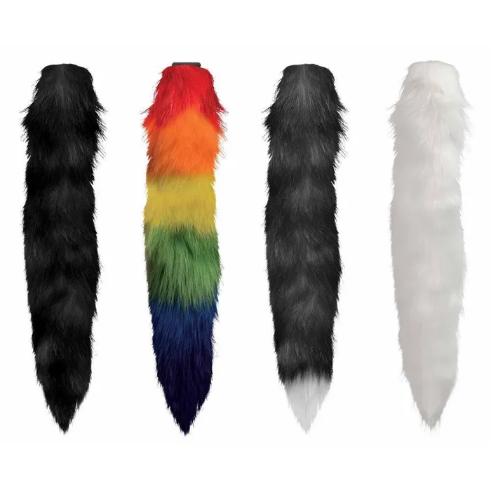 Male Sex Toys Tailz Large Vibrating Anal Plug with Interchangeable Fox Tail
