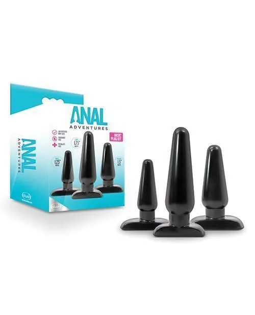 Anal Blush Novelties Blush Anal Adventures Basic Plug Kit Black