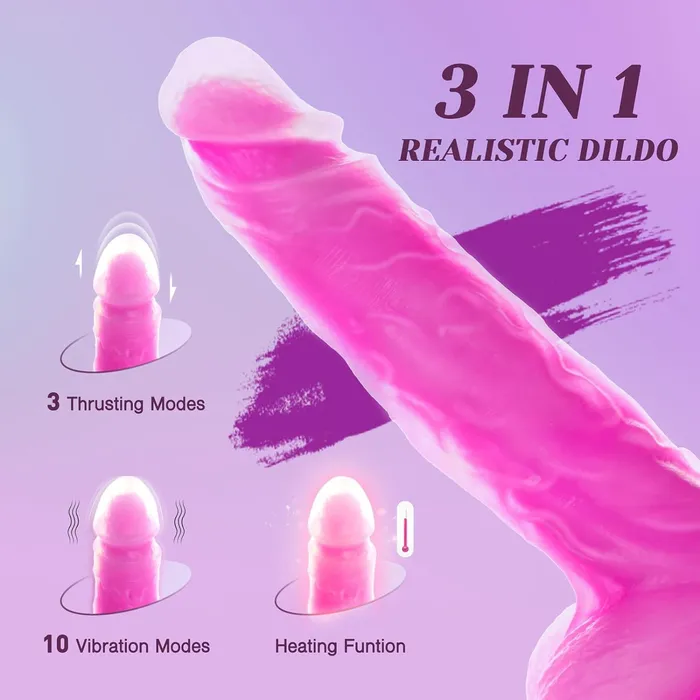 propinkup Female Sex Toys 92 Huge Thrusting Dildo Vibrator Heating Lifelike Dildos with Suction Cup Adult Sex Toys