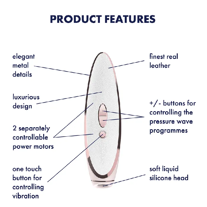 Satisfyer Vibrators Satisfyer Luxury PretaPorter Air Pulse Vibration Clitoral Air Stimulator White