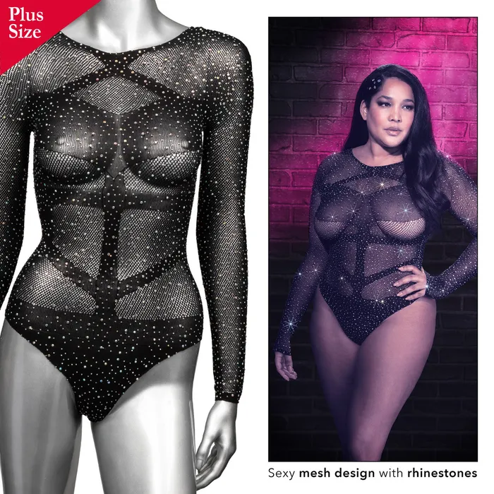 CALIFORNIA EXOTIC NOVELTIES RADIANCE LONG SLEEVE BODYSUIT BLACK PS Anal