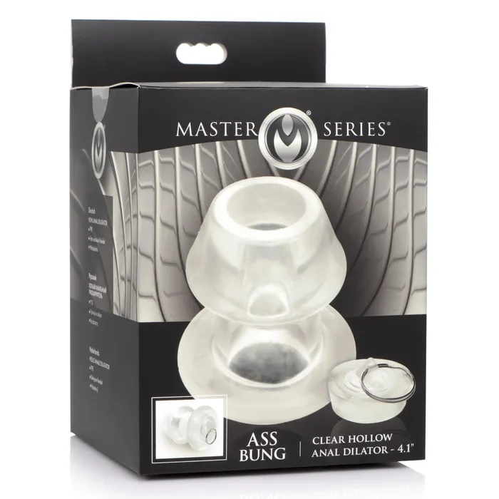 Master Series Ass Bung Clear Hollow Anal Dilator with Plug XL Male Sex Toys