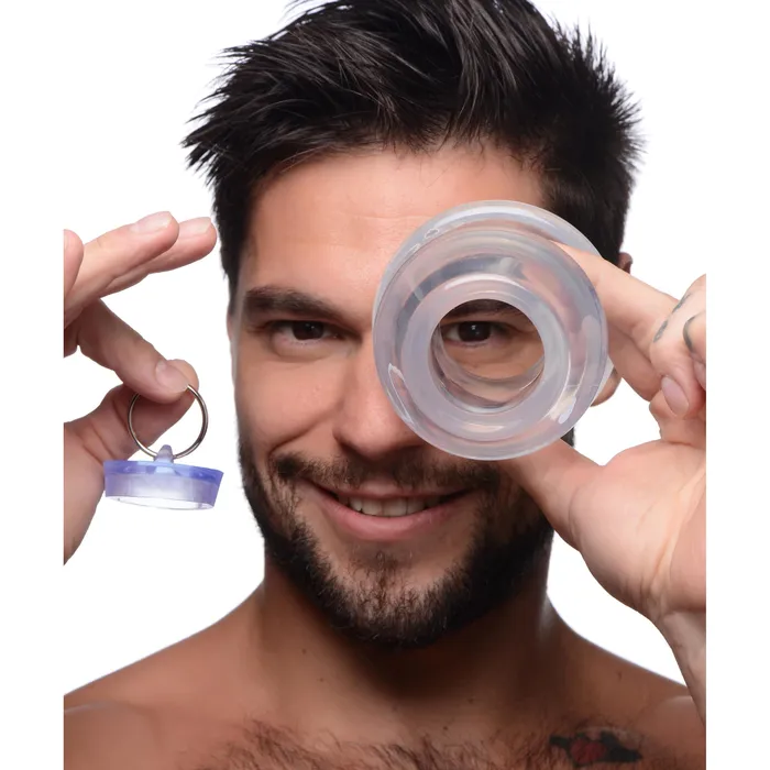 Master Series Ass Bung Clear Hollow Anal Dilator with Plug XL Male Sex Toys
