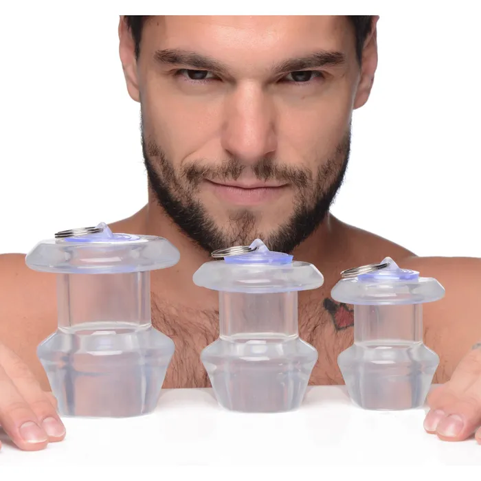 Master Series Ass Bung Clear Hollow Anal Dilator with Plug XL Male Sex Toys