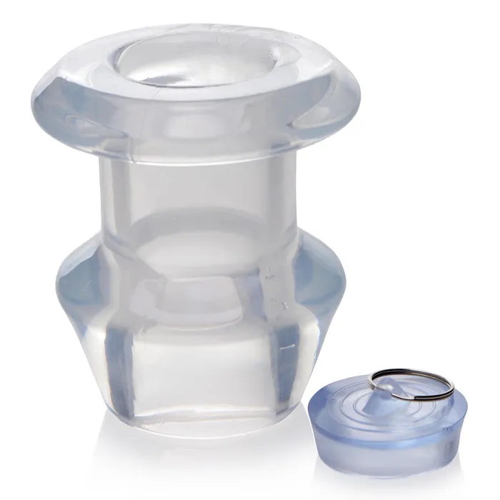 Master Series Ass Bung Clear Hollow Anal Dilator with Plug XL Male Sex Toys