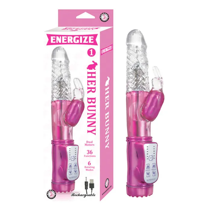 Nasstoys Vibrators Energize Her Bunny 1 36 Function 6 Rotating Modes Dual Motor USB Rechargeable Waterproof Pink Nasstoys Vibrators Energize Her Bunny 1 36 Function 6 Rotating Modes Dual Motor USB Rechargeable Waterproof Pink