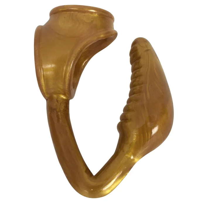 Royal Hiney Male Sex Toys The Earl Cock and Ball Ring with Anal Plug Gold