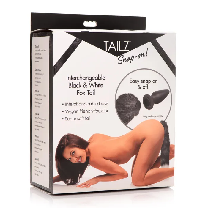 Tailz Anal Interchangeable Black and White Fox Tail