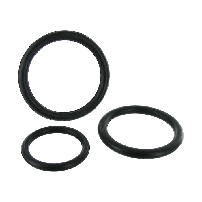 Trinity Men Male Sex Toys Black Triple Cock Ring Set