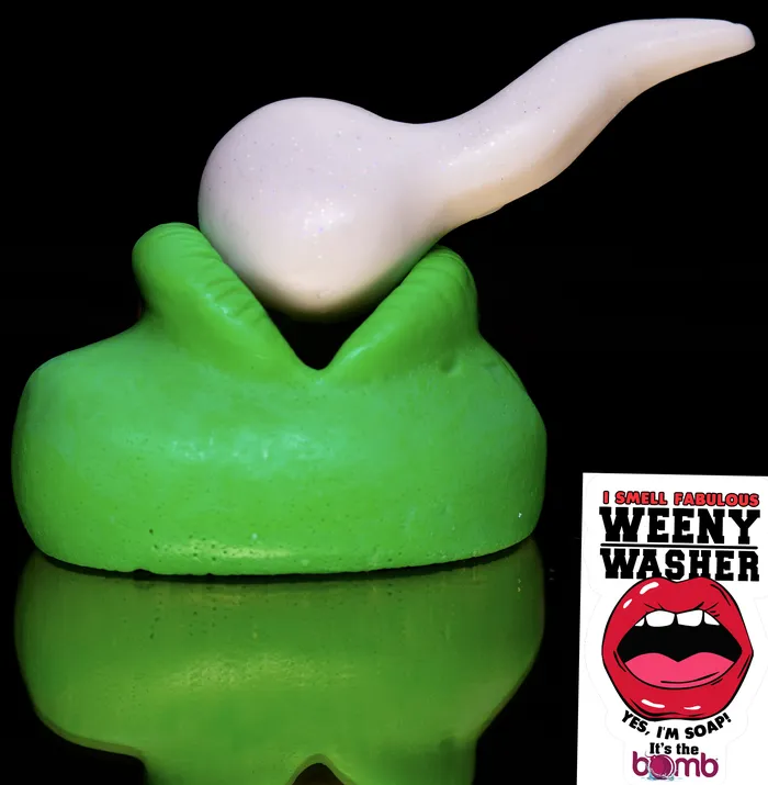 Vibrators Its the Bomb Weenie Washer Purple Mouth Gag Gift in a Gift Can