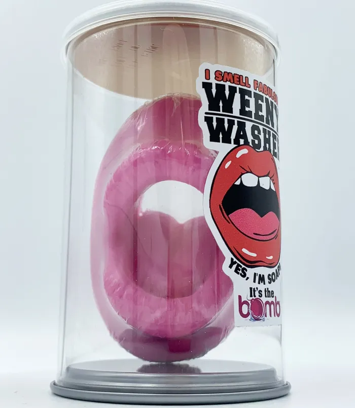 Vibrators Its the Bomb Weenie Washer Purple Mouth Gag Gift in a Gift Can