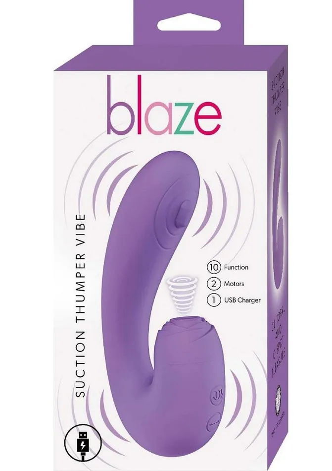Blaze by Nasstoys Blaze Suction Thumper Rechargeable Silicone Vibrator Clitoral Stimulator Female Sex Toys