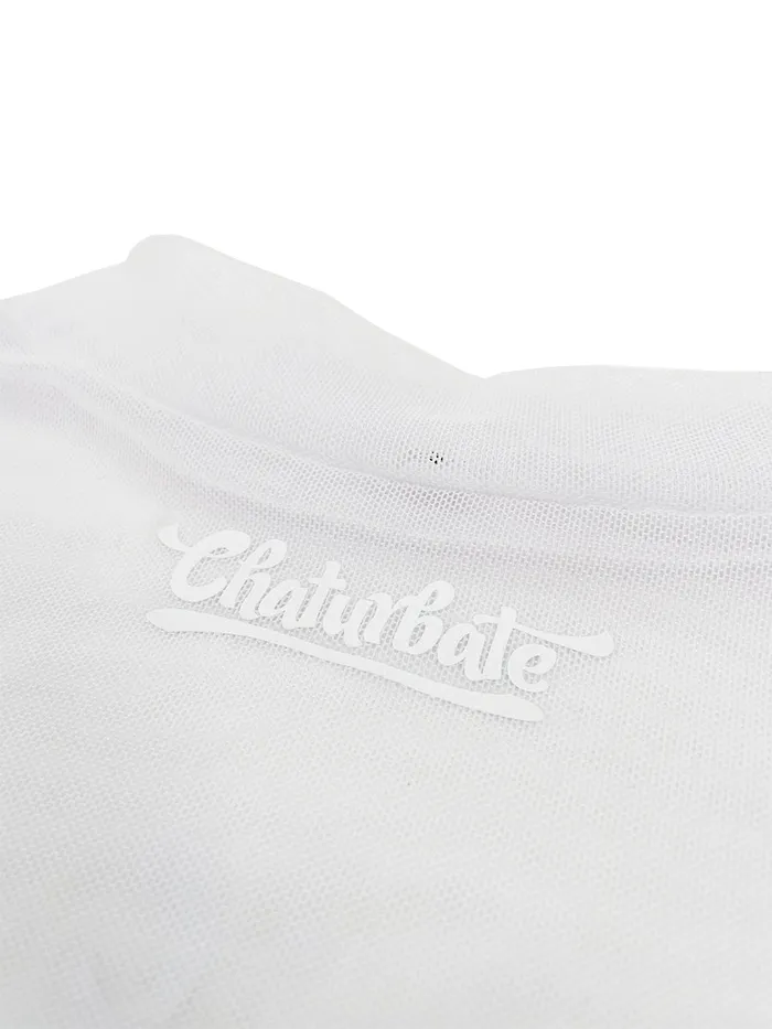 Chaturbate Store Male Sex Toys White Mesh Super Cropped Long Sleeve