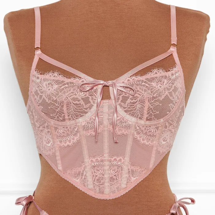 Lacy Underwire Corset Blush Mentionables Vibrators