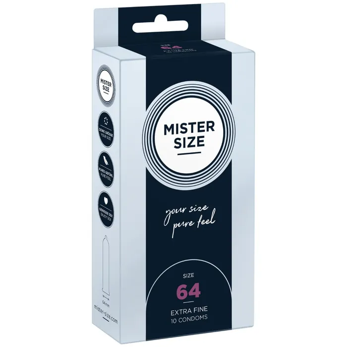 Mister Size Pure Feel Condoms Size 64mm 10 Pack Mister Size Male Sex Toys