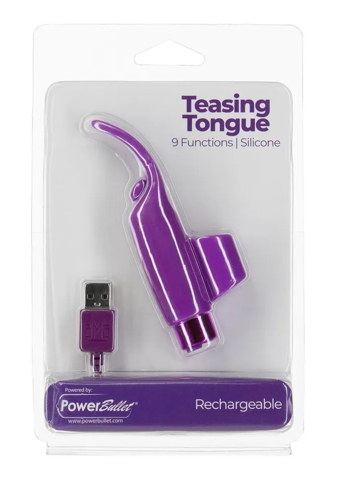 Powerbullet Female Sex Toys Powerbullet Silicone Teasing Tongue with Mini Rechargeable Bullet