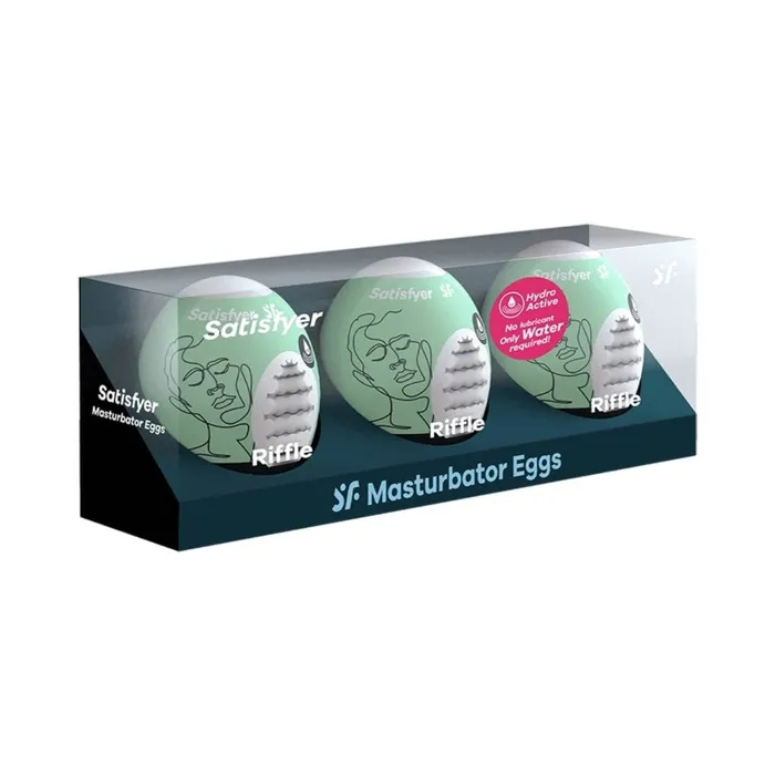Satisfyer Masturbator Egg 3 Pack Riffle Light Green Satisfyer Male Sex Toys