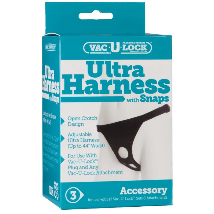 VacULock Ultra Harness With Snaps Black VacULock Female Sex Toys