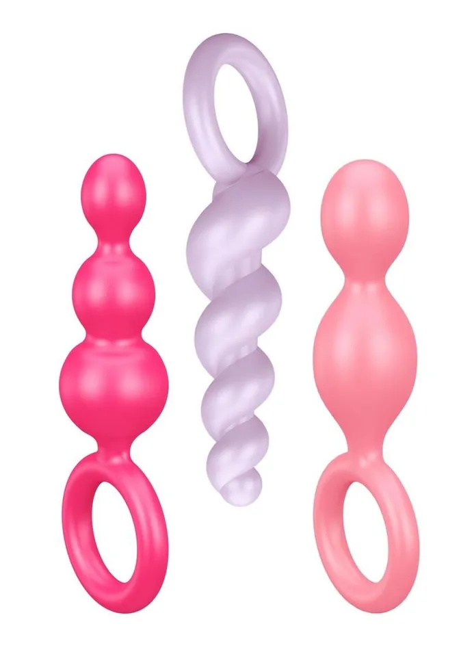 Anal Satisfyer Satisfyer Booty Call Silicone Textured Anal Plugs Assorted Colors 3 Each
