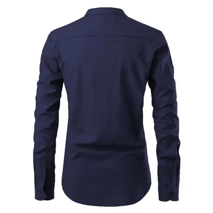 cj Male Sex Toys Men Shirts Korean Men Slim Long Sleeve Dress Shirt