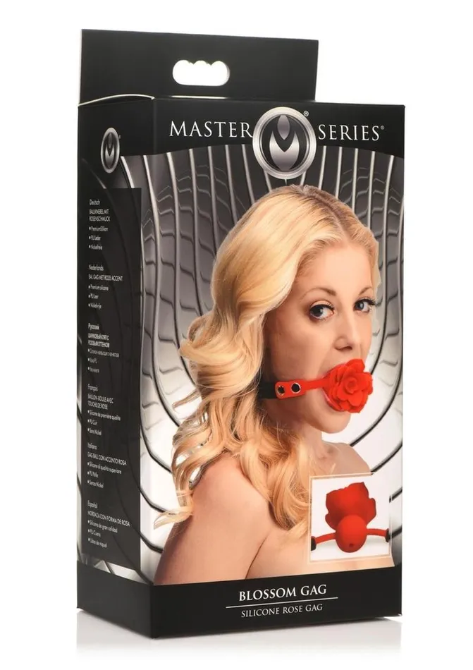 Master Series Male Sex Toys Master Series Blossom Gag Silicone Rose Gag