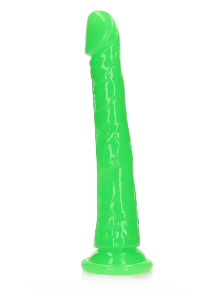Real Rock Female Sex Toys Realrock Slim Glow In The Dark Dildo with Suction Cup